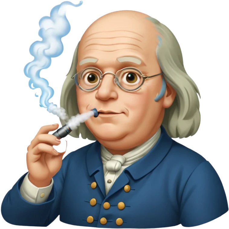 Benjamin Franklin hitting vape emoji