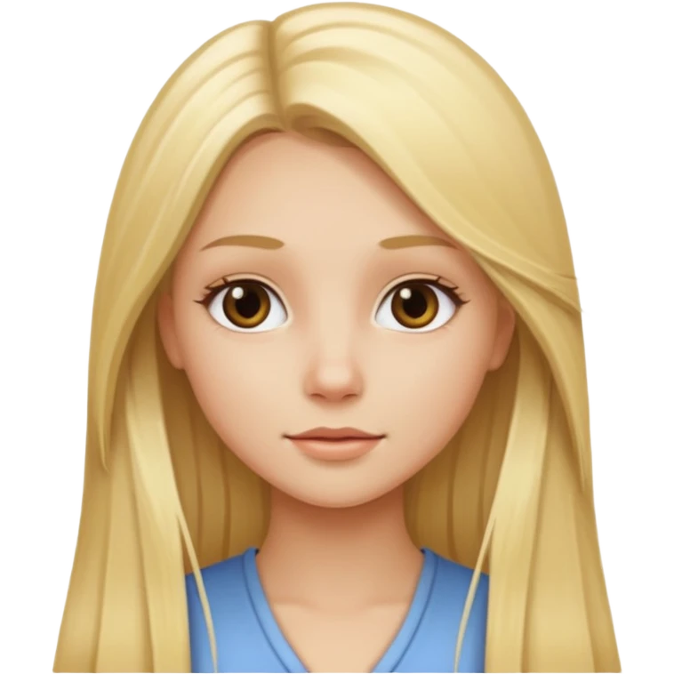 blonde pretty straight long hair girl emoji