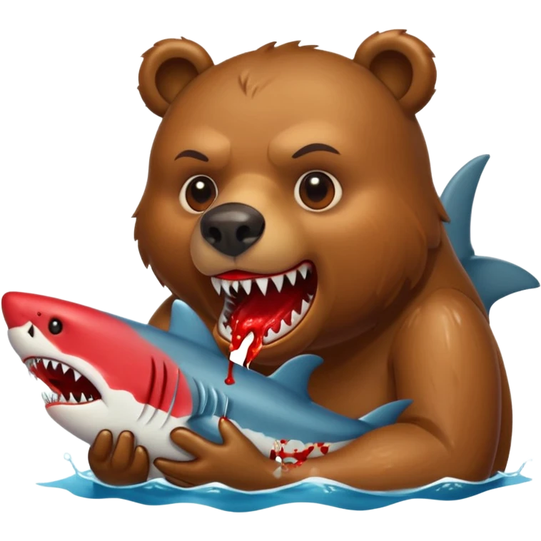 bear eating shark emoji