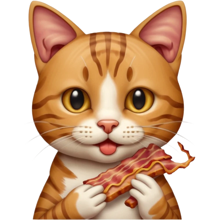 Cat eating BACON emoji
