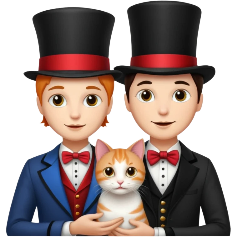 magician couple and their pet cat emoji