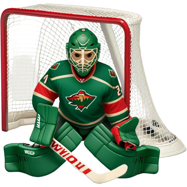Minnesota wild hockey goalie, full player emoji