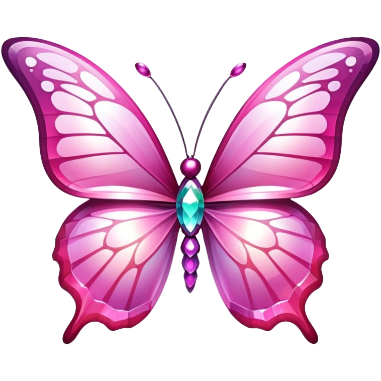 pink shiny sparkly iridescent crystal butterfly  emoji