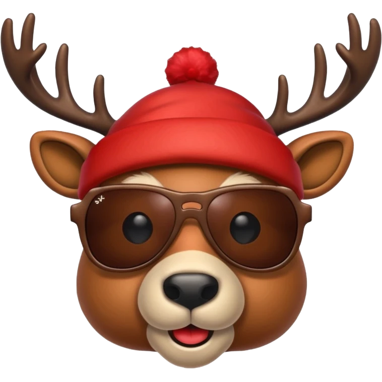 Cool christmas reindeer with sunglasses emoji
