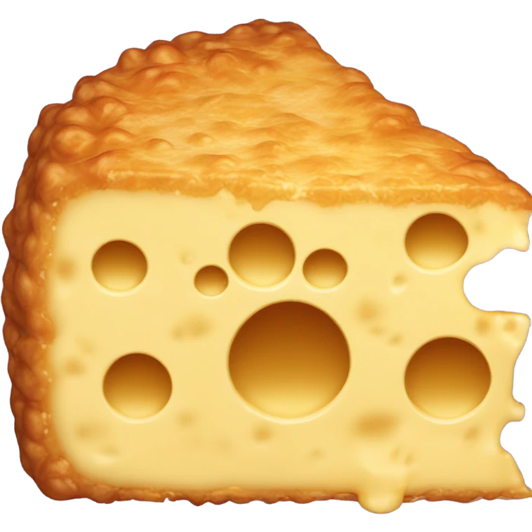 Gooey cheese ball sliced in half emoji