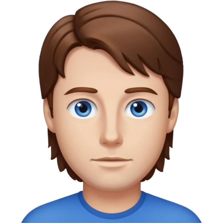 Dan Miller brown hair, blue eyes emoji