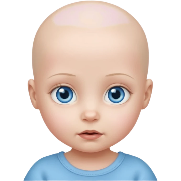 baby girl with blue eyes no hair emoji