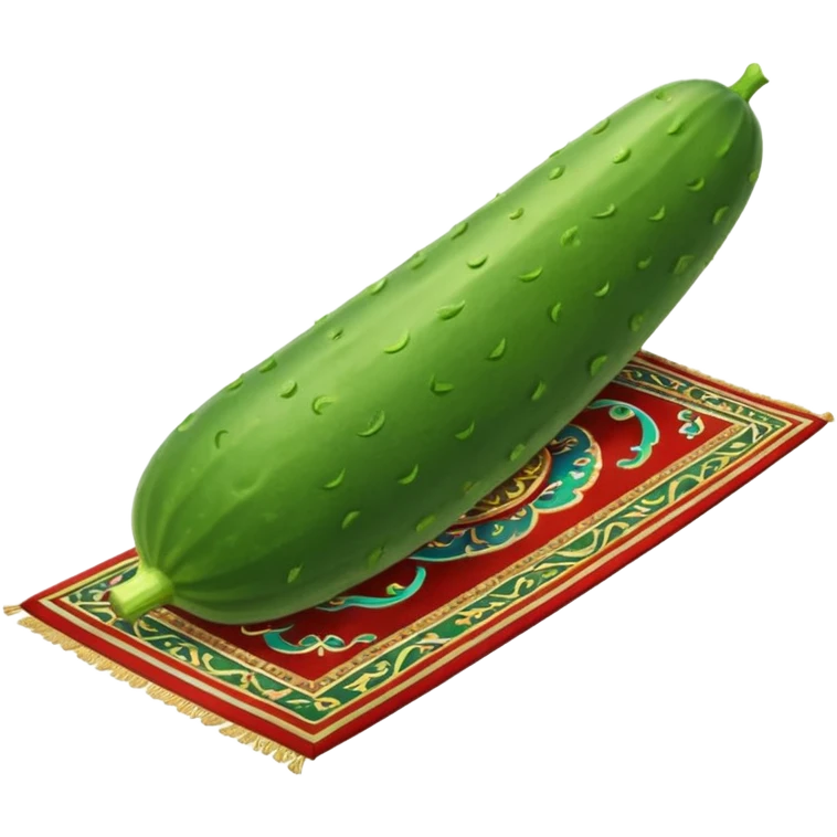 Cucumber with a flyin carpet emoji