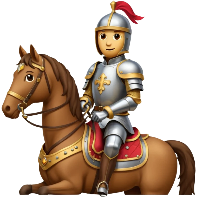Emoticone Chevalier en armure sur cheval emoji