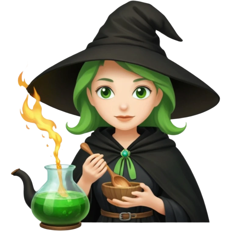 green witch cooking potion emoji