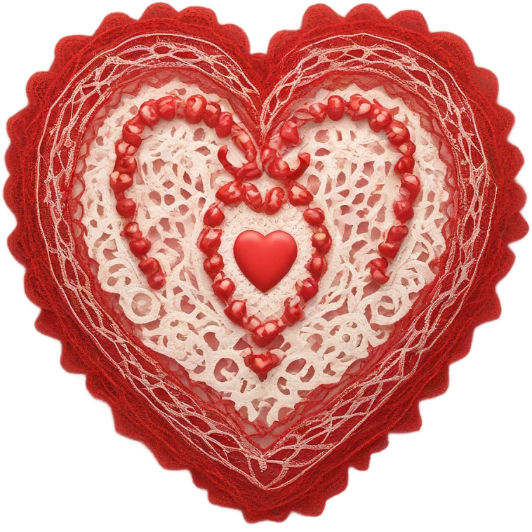 Red lace heart emoji