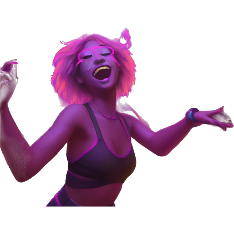 Rave party dancing neon smoking emoji