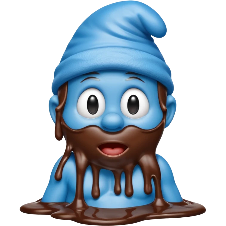 A blue Smurf covered in chocolate emoji