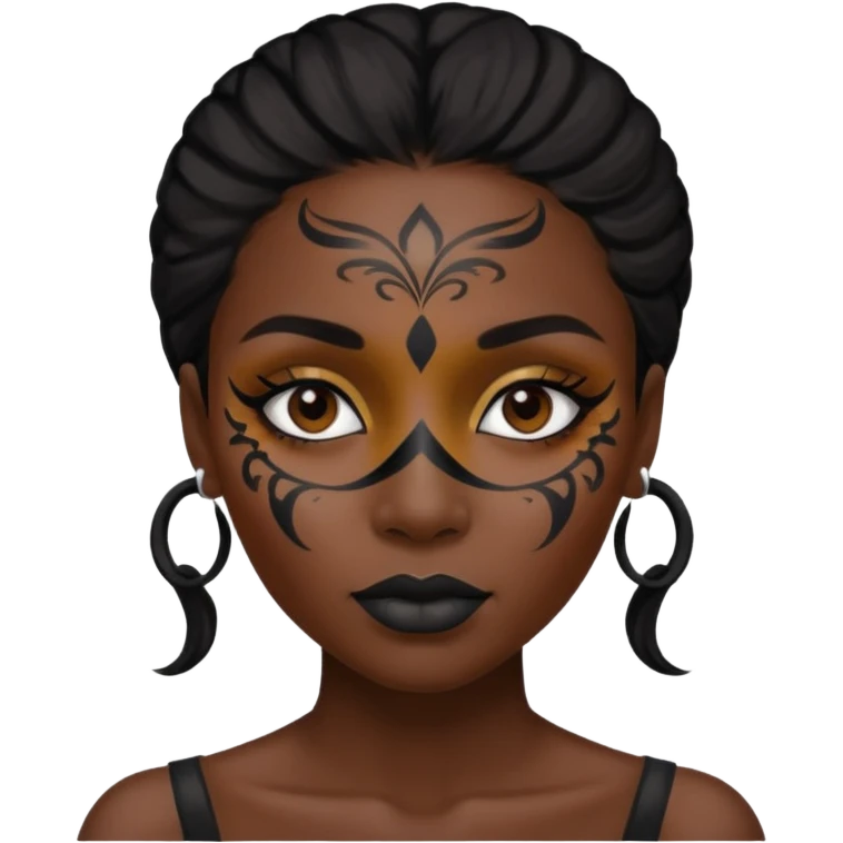 face painted black woman  emoji