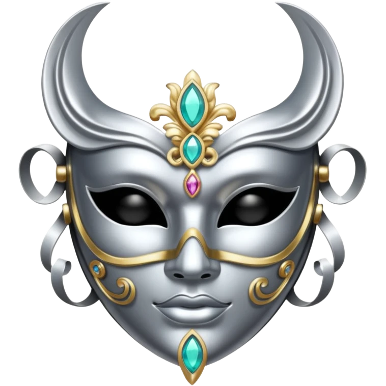 silver mask with gems emoji