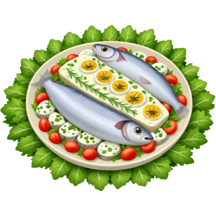 salad herring under a fur coat emoji