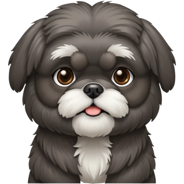Small all dark grey shih tzu emoji