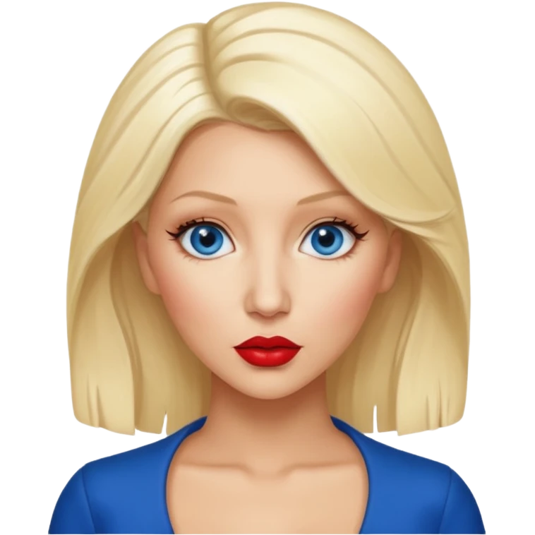 Christina Aguilera blonde hair, blue eyes, red lip emoji
