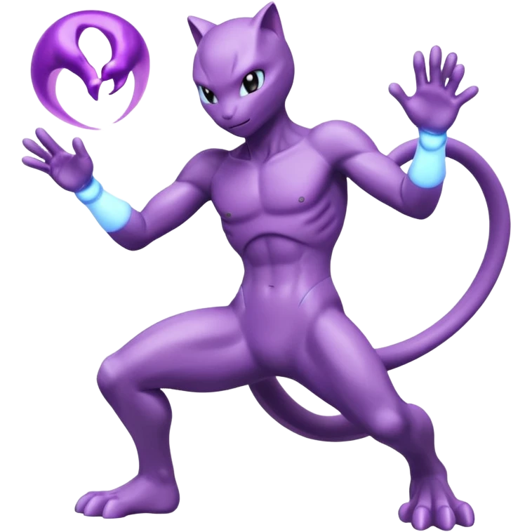 Pokemon legendary cian and purple mewtwo emoji