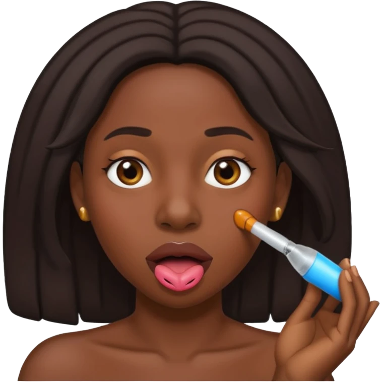 Black woman with a penis in her mouth emoji
