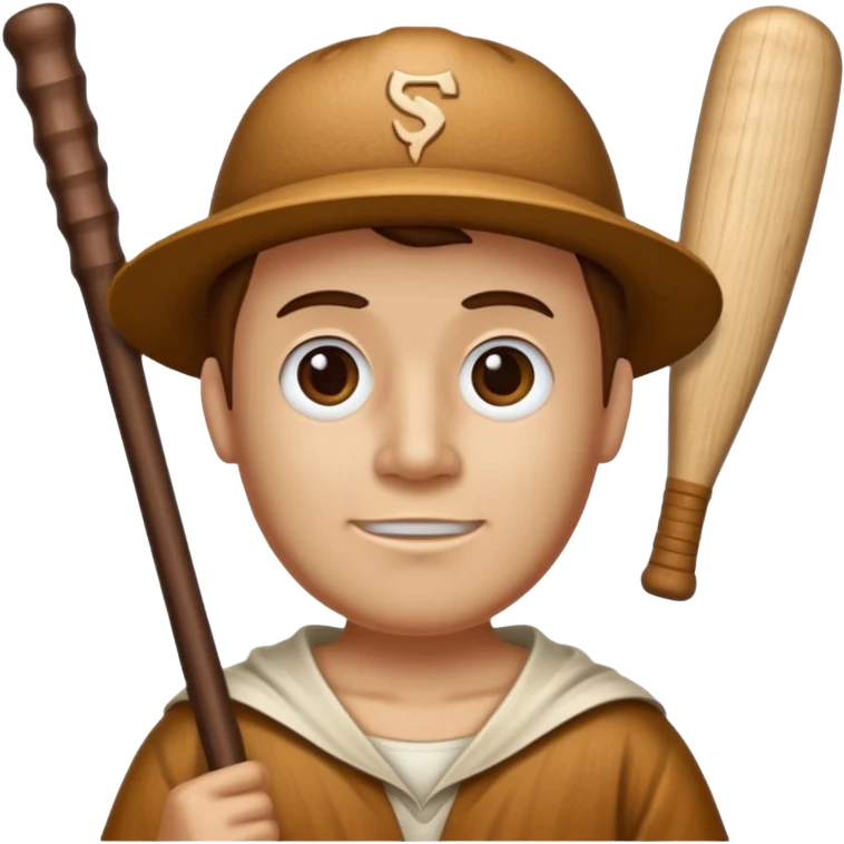 A wooden guy with a wooden bat name tung tung tung sahur emoji