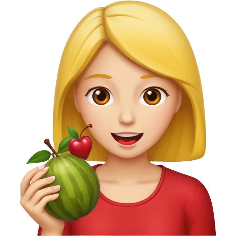 woman eating fruit emoji