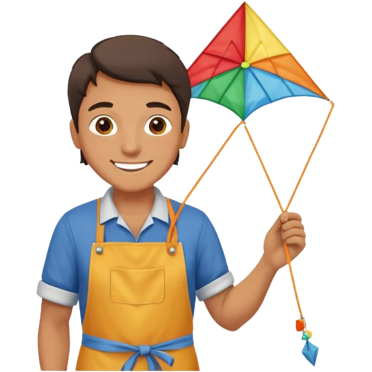 Kite Maker, making a kite pose. emoji
