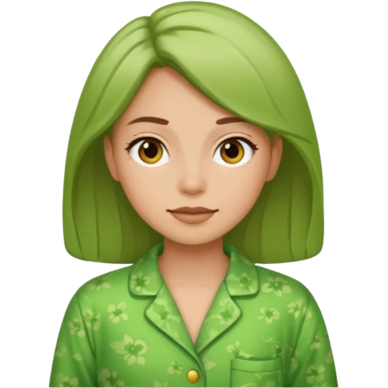 woman with green cpijamas emoji