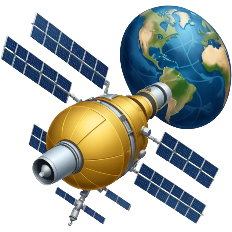 military satellite in Earth orbit emoji