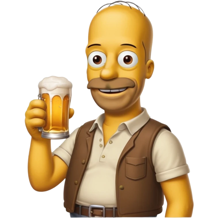 homer simpson smiling with a beer emoji