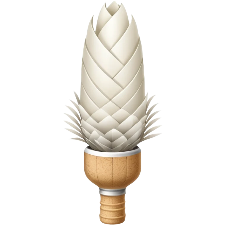 a common badminton shuttlecock with white feathers and cork base emoji