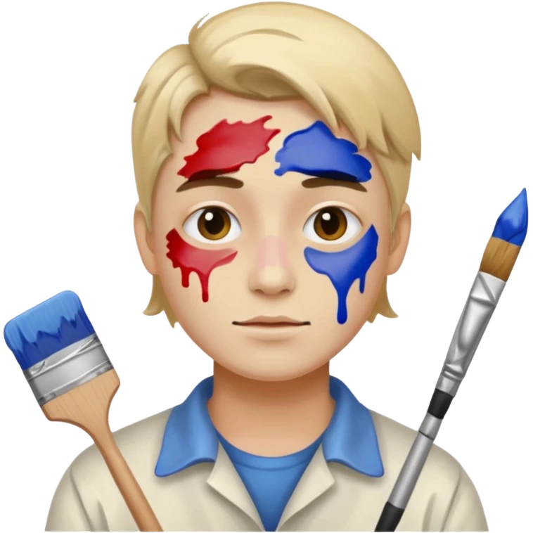 Painter with Paint Stained Face emoji
