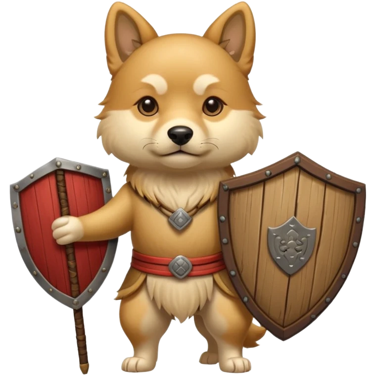 ancient chinese dog with wooden shield emoji