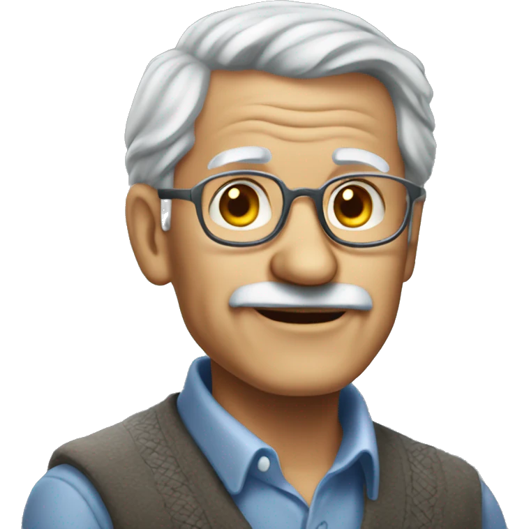 Grey haired old man named uncle Joe emoji