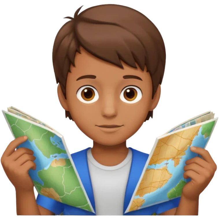 boy Holding Maps emoji