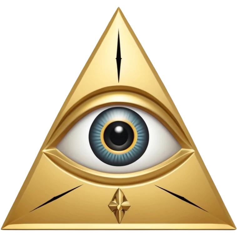 Equilateral triangle with eye in center with hidden Templar cross in pupil emoji