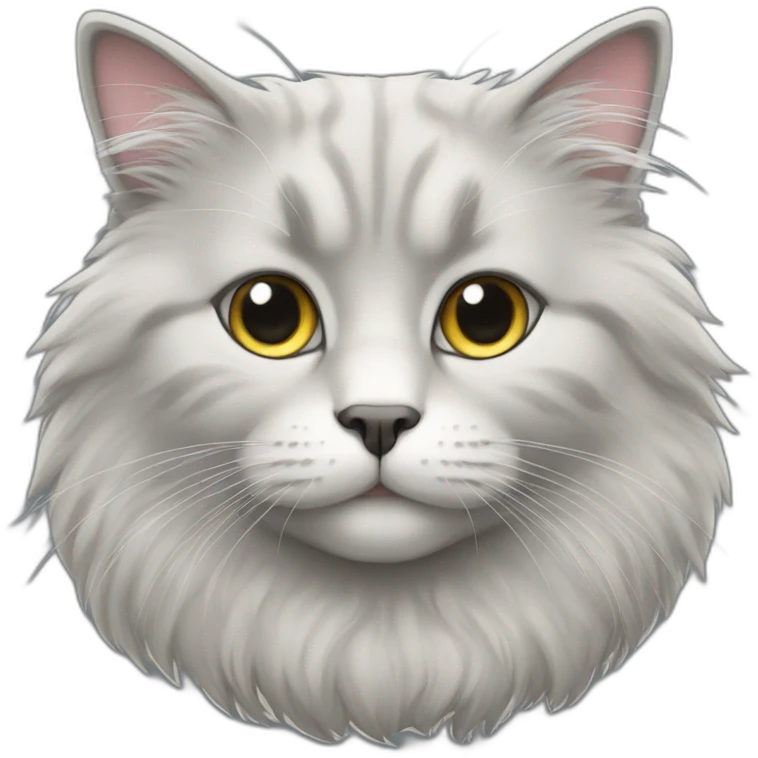 fluffy light-grey cat emoji