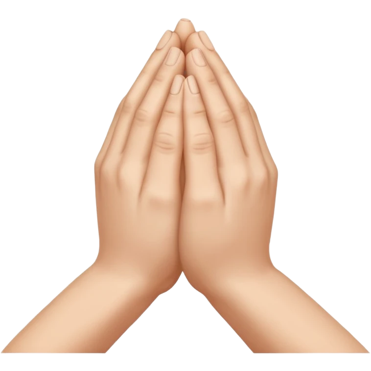 Caucasian hands pressed together, praying emoji