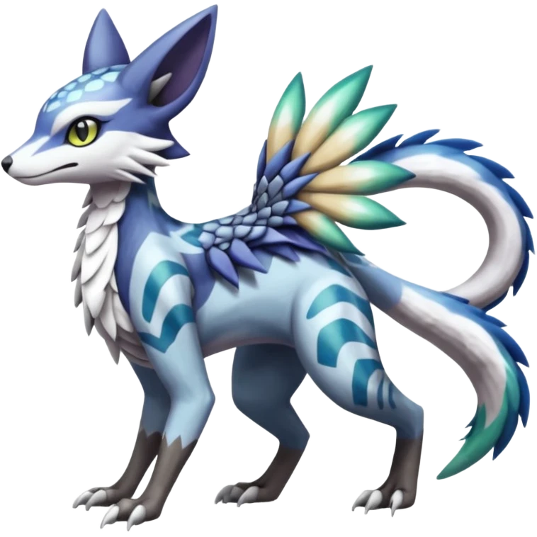 Meloetta-Sergal-Silvally-Genet-Palkia-Dialga-hybrid-fusion-Fakémon-creature, full body emoji