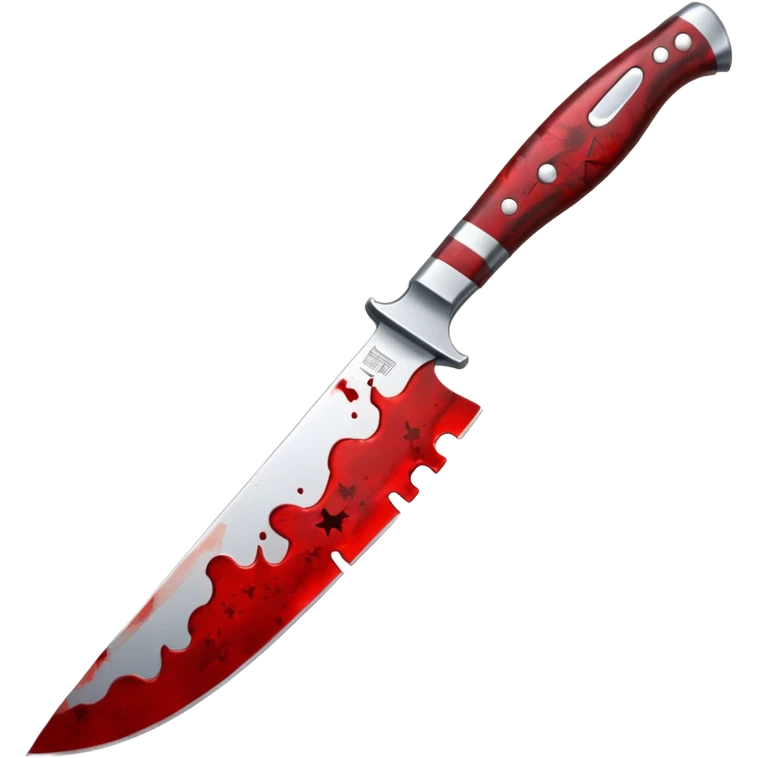 the knife is covered in blood and has stars on it emoji