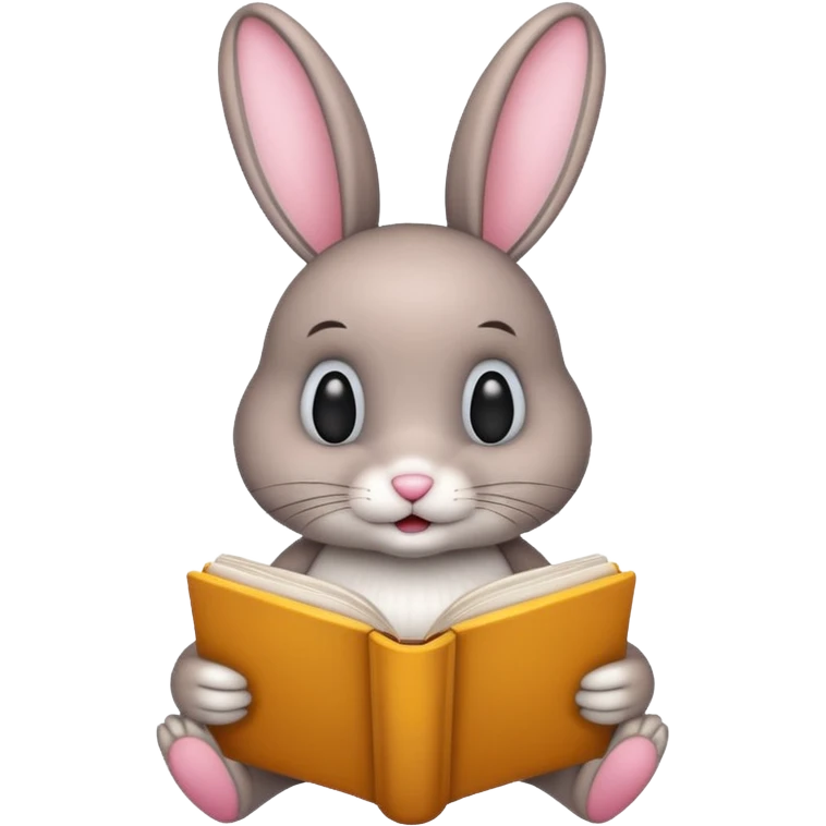 bunny reading book emoji