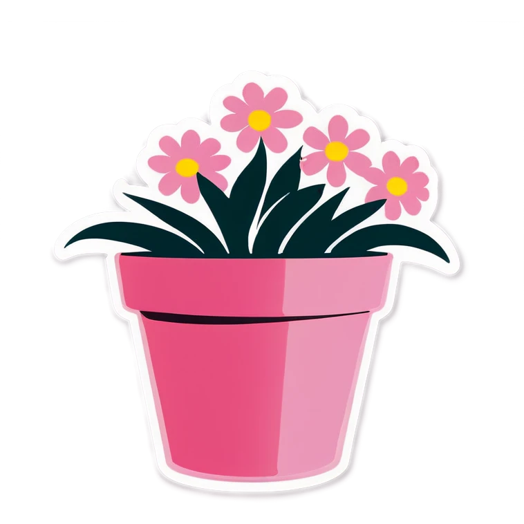 Flower pink pot emoji