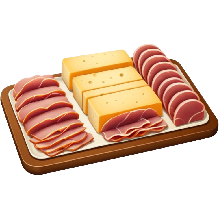 cold cuts (ham & cheese on a rectangular platter) emoji