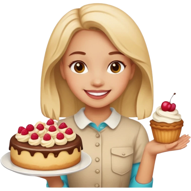 de una chica con postres emoji