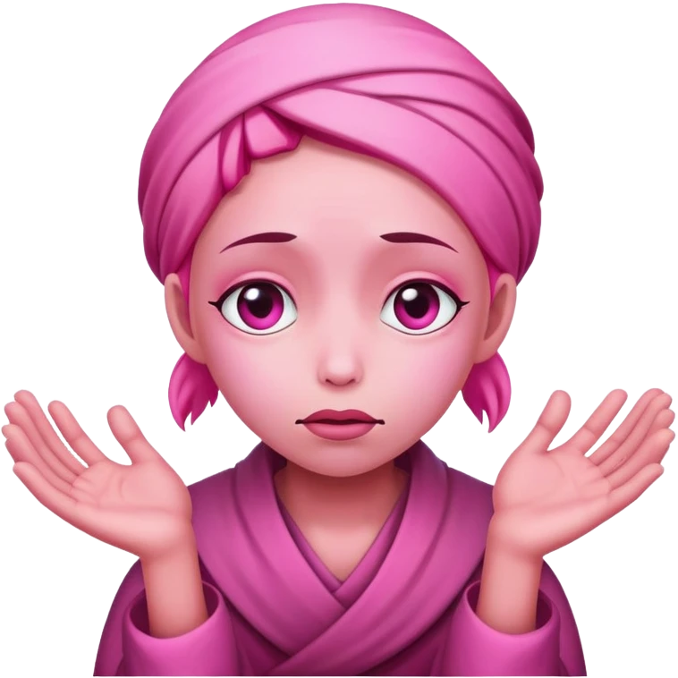 Begging but pink emoji