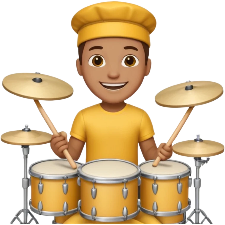 yellow drummer at drum kit emoji