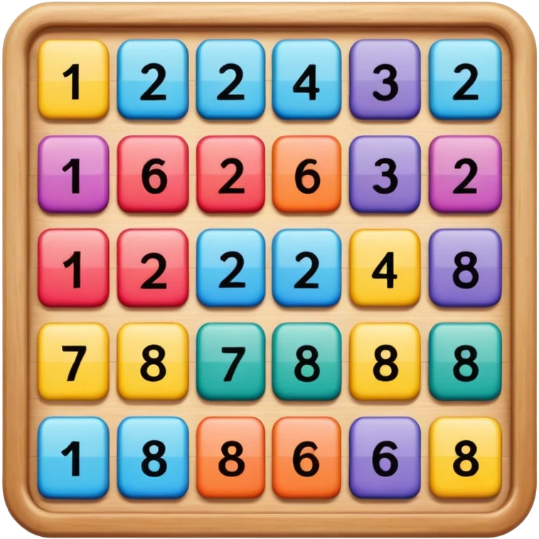 A square toy that can hold 4 internal squares across and 4 internal squares down, resulting in 16 spaces, with only 15 spaces filled with a square. Each internal square holds a number so that when moved around and lined up appropriately it lists the numbers 1 through 15 in order.  emoji