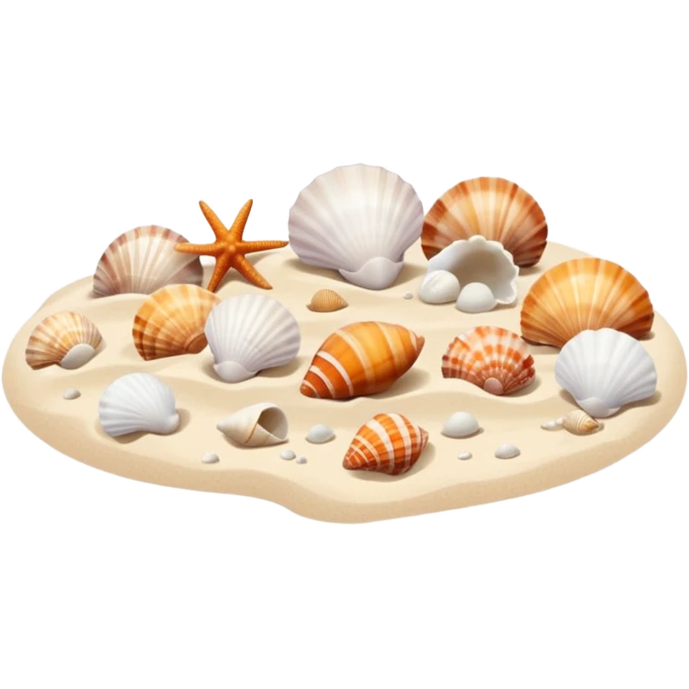 Beach with seashells emoji