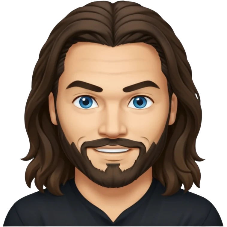 Blue eyes Jason mamoa longer hair smiling black shirt  emoji