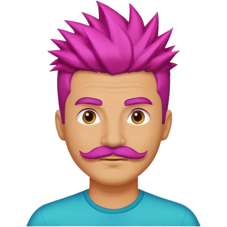 spiky colored haired mustached man emoji